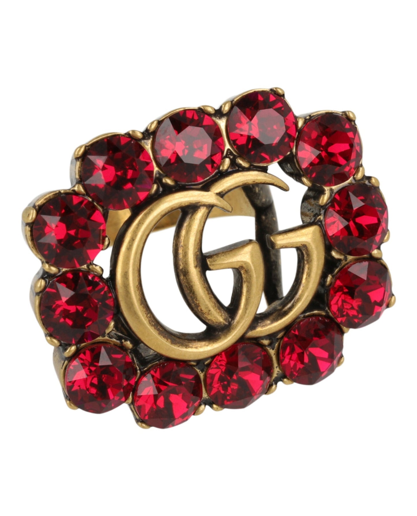 Gucci Womens GG Marmont Crystal Ring
