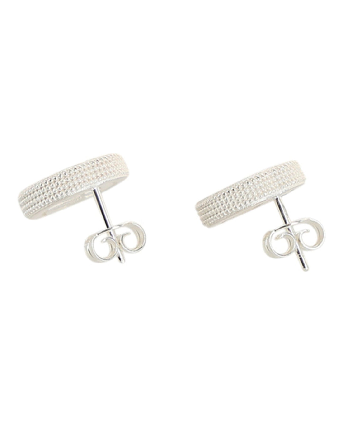 Gucci Womens Interlocking G Textured Silver Stud Earrings