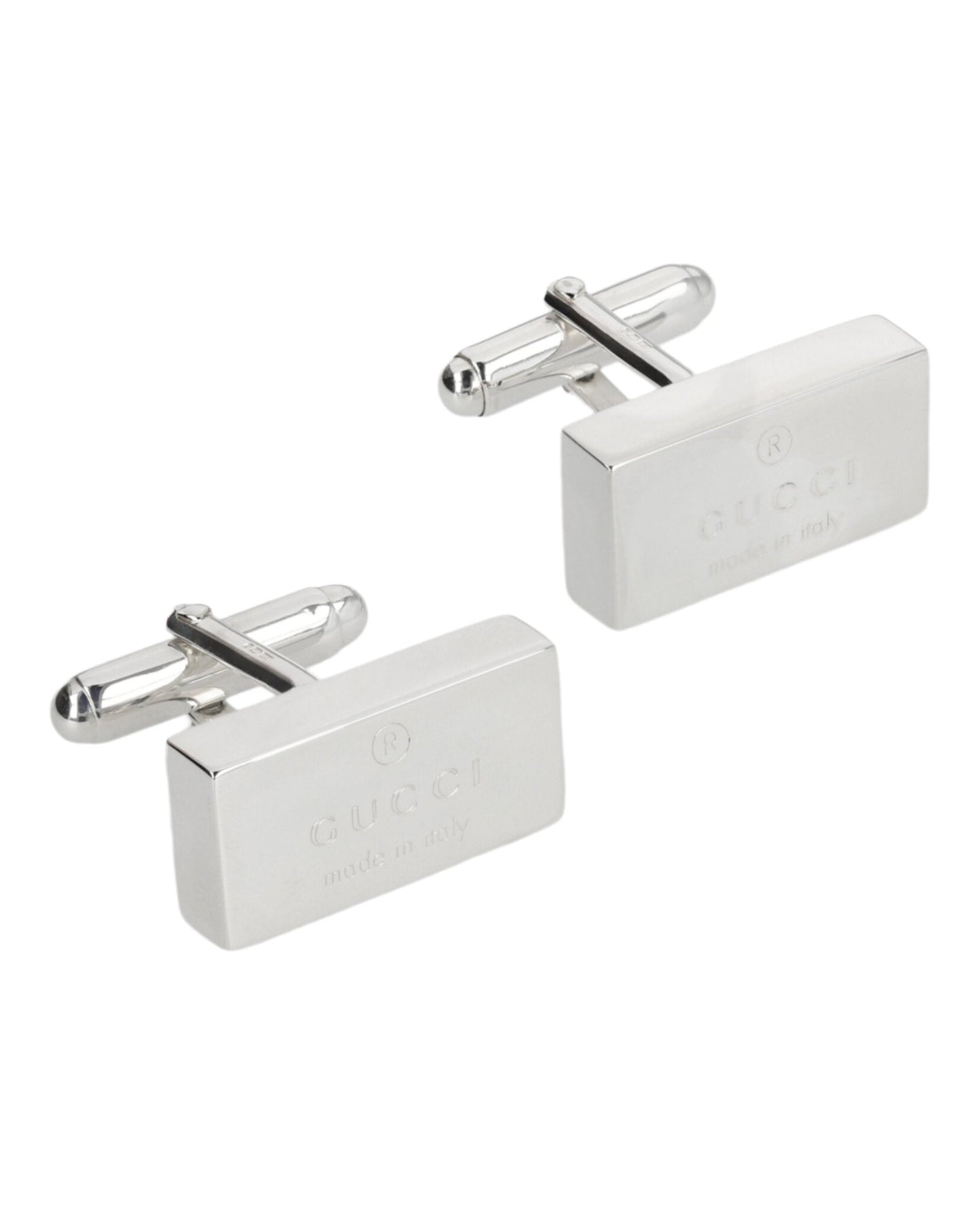 Gucci Womens Sterling Silver Trademark Cufflinks