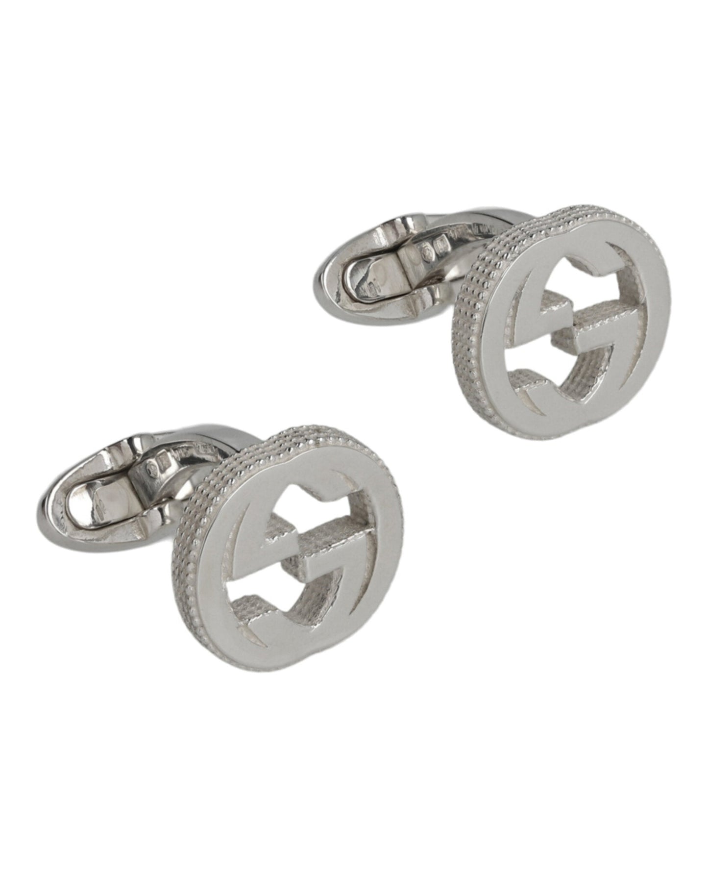 Gucci Womens Sterling Silver Interlocking Cufflinks