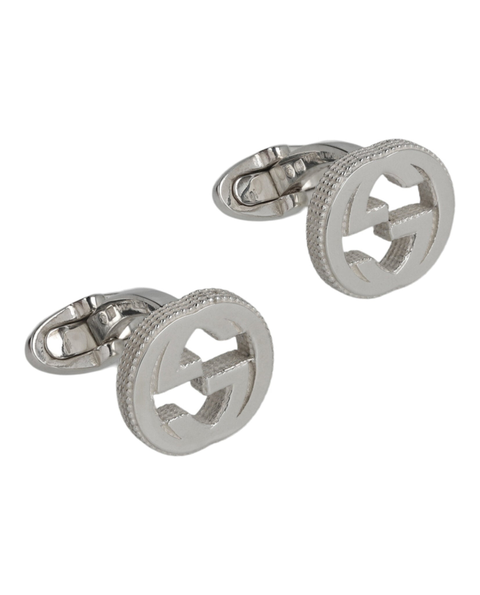 Gucci Womens Sterling Silver Interlocking Cufflinks