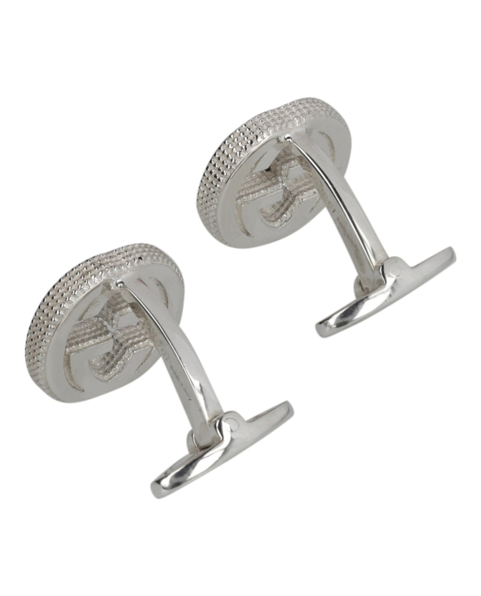 Gucci Womens Sterling Silver Interlocking Cufflinks