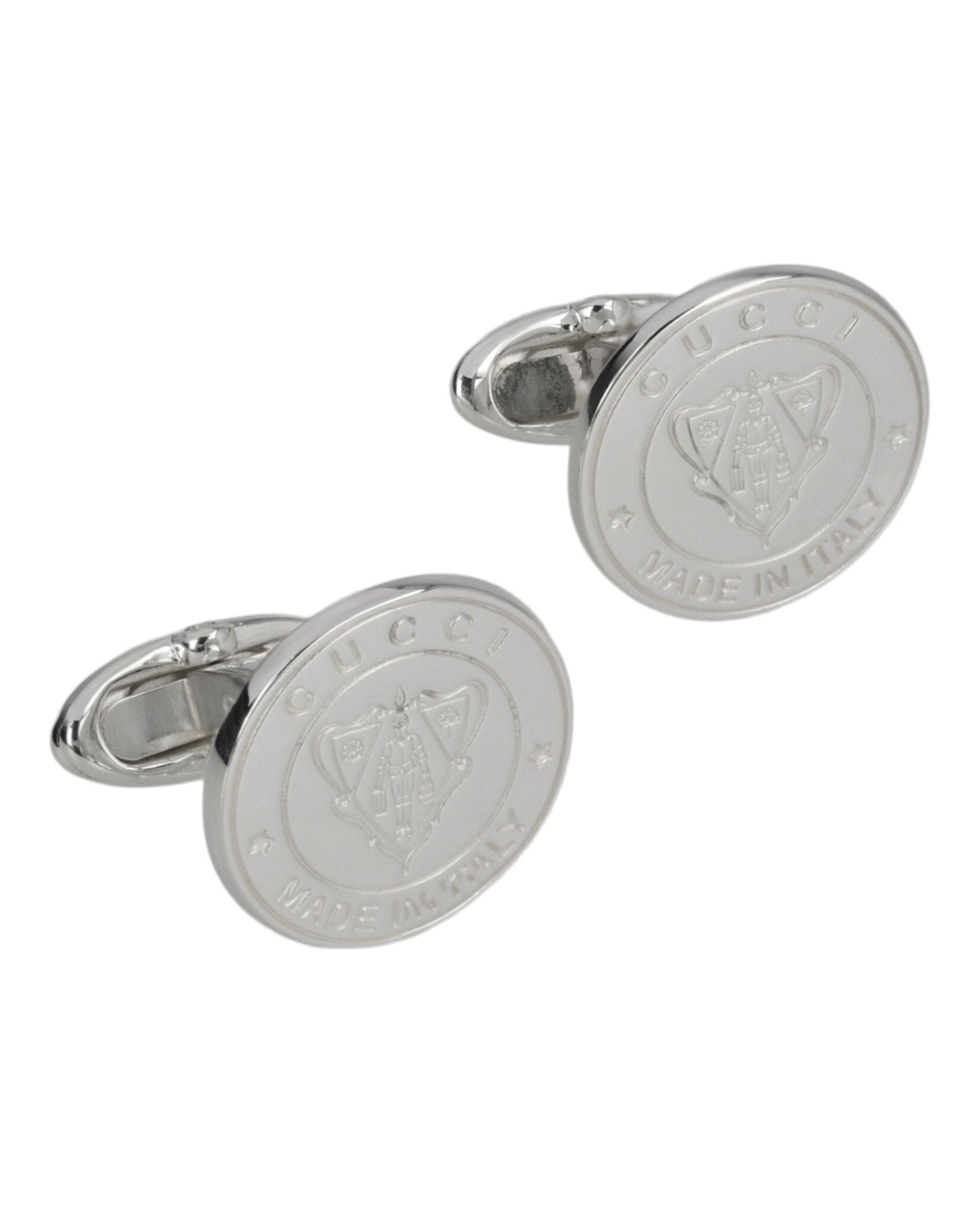 Gucci Womens Sterling Silver Crest Cufflinks