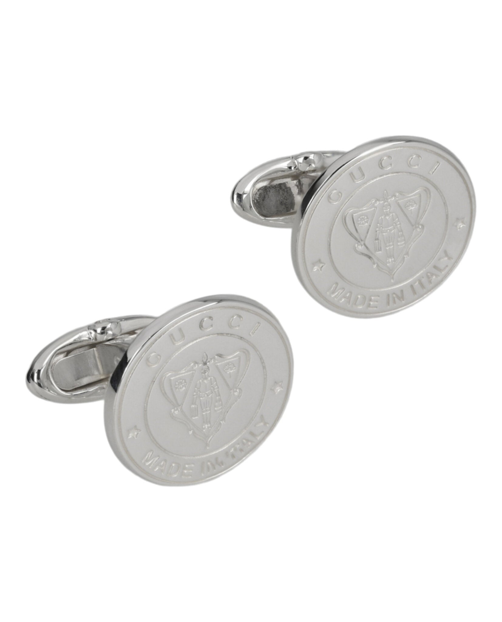 Gucci Womens Sterling Silver Crest Cufflinks