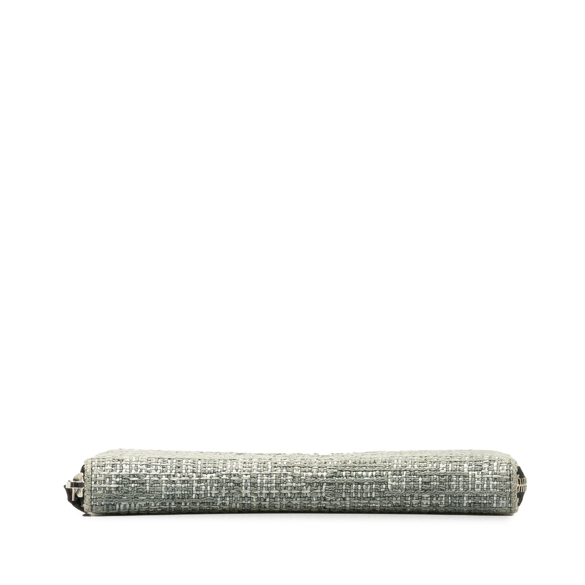 Gray Chanel Tweed Deauville Continental Wallet