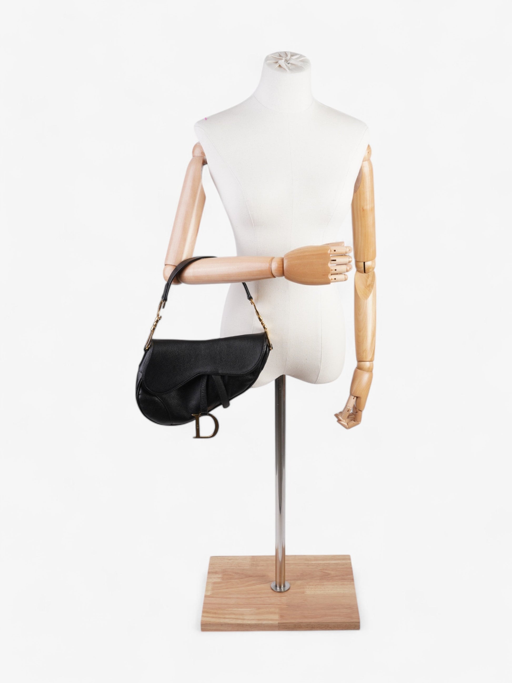 Dior Christian Saddle Bag Calfskin Leather Black Shoulder Bag Calfskin Leather 2