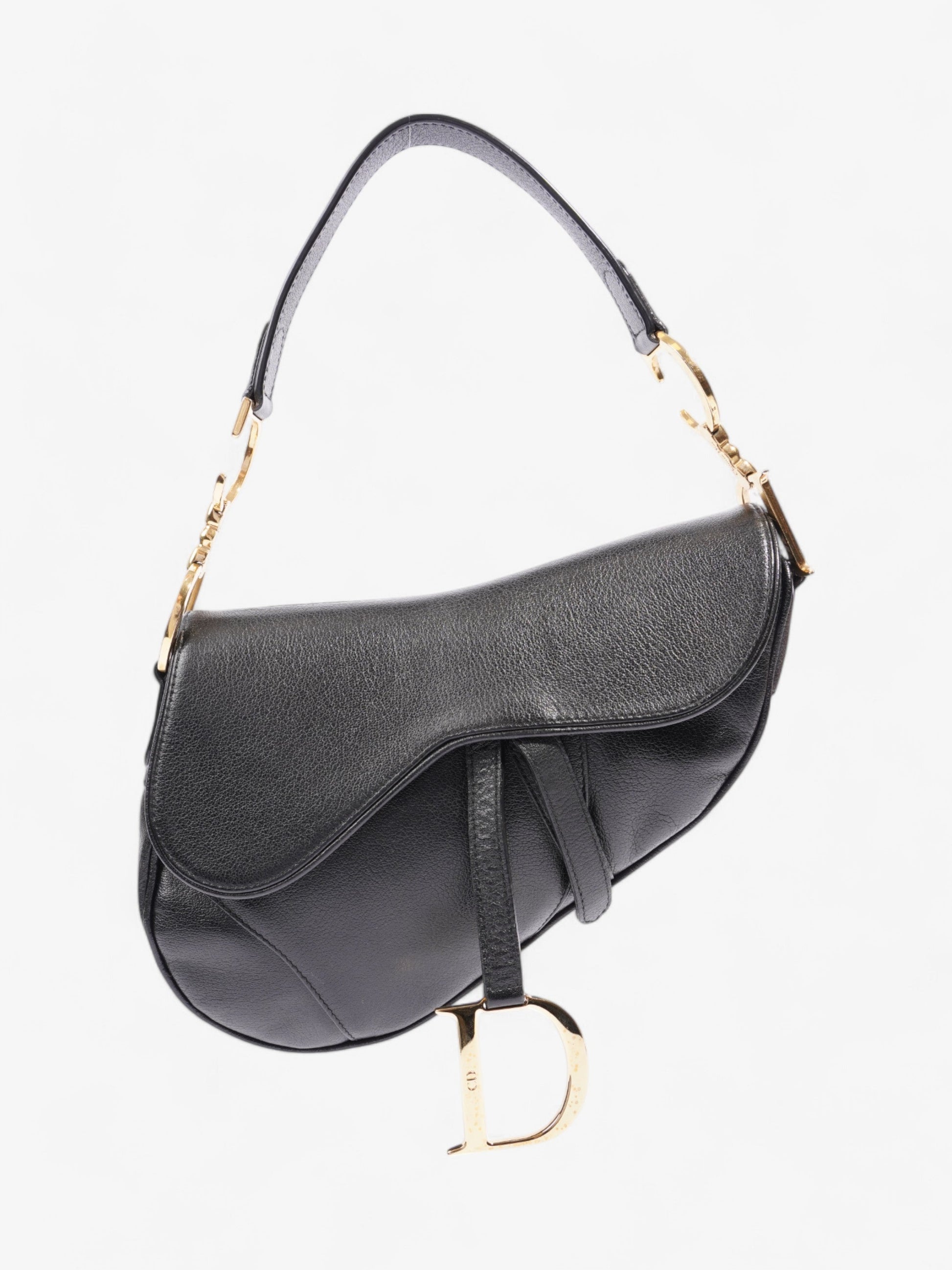 Dior Christian Saddle Bag Calfskin Leather Black Shoulder Bag Calfskin Leather 2