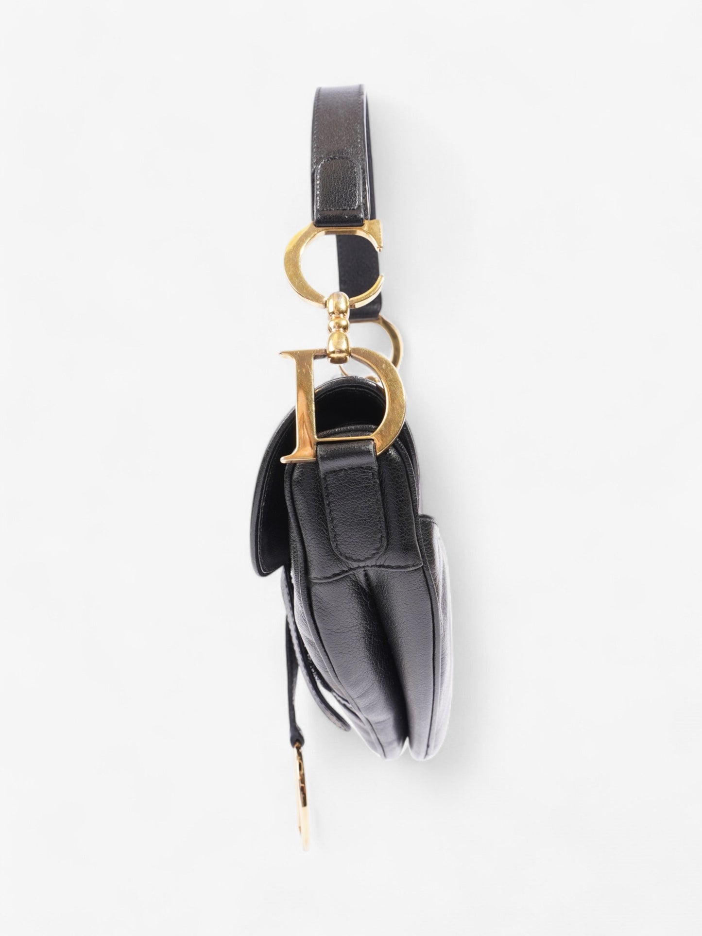 Dior Christian Saddle Bag Calfskin Leather Black Shoulder Bag Calfskin Leather 2