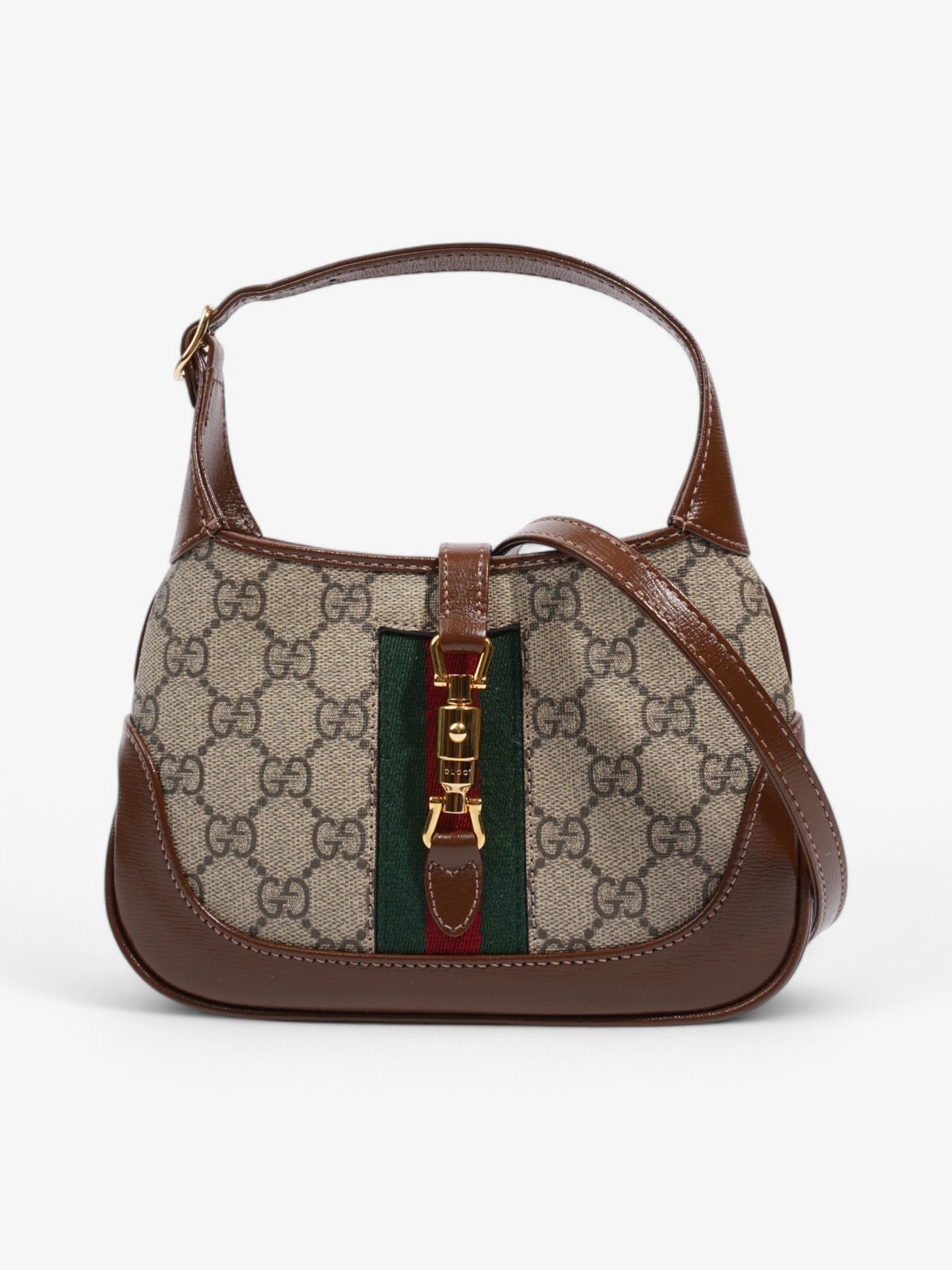 Gucci Jackie Supreme Coated Mini Crossbody Bag Canvas Brown