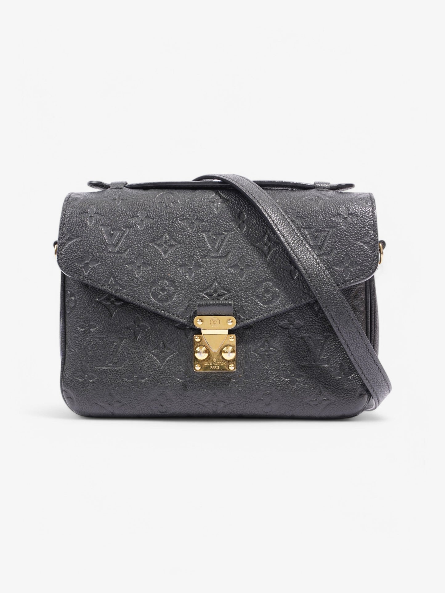 Louis Vuitton Pochette Metis Empreinte Leather Black Clutch Bag