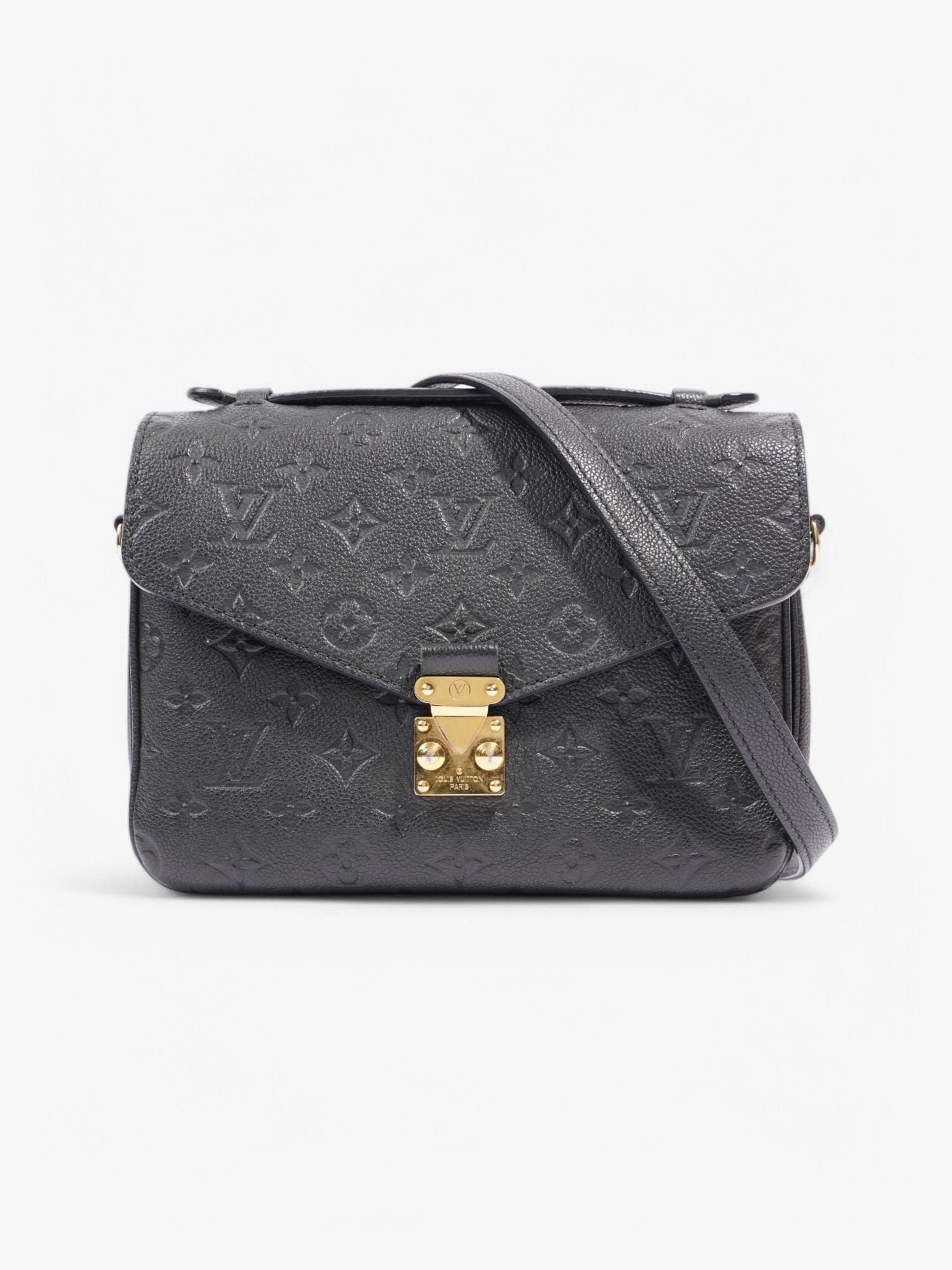 Louis Vuitton Pochette Metis Empreinte Leather Black Clutch Bag