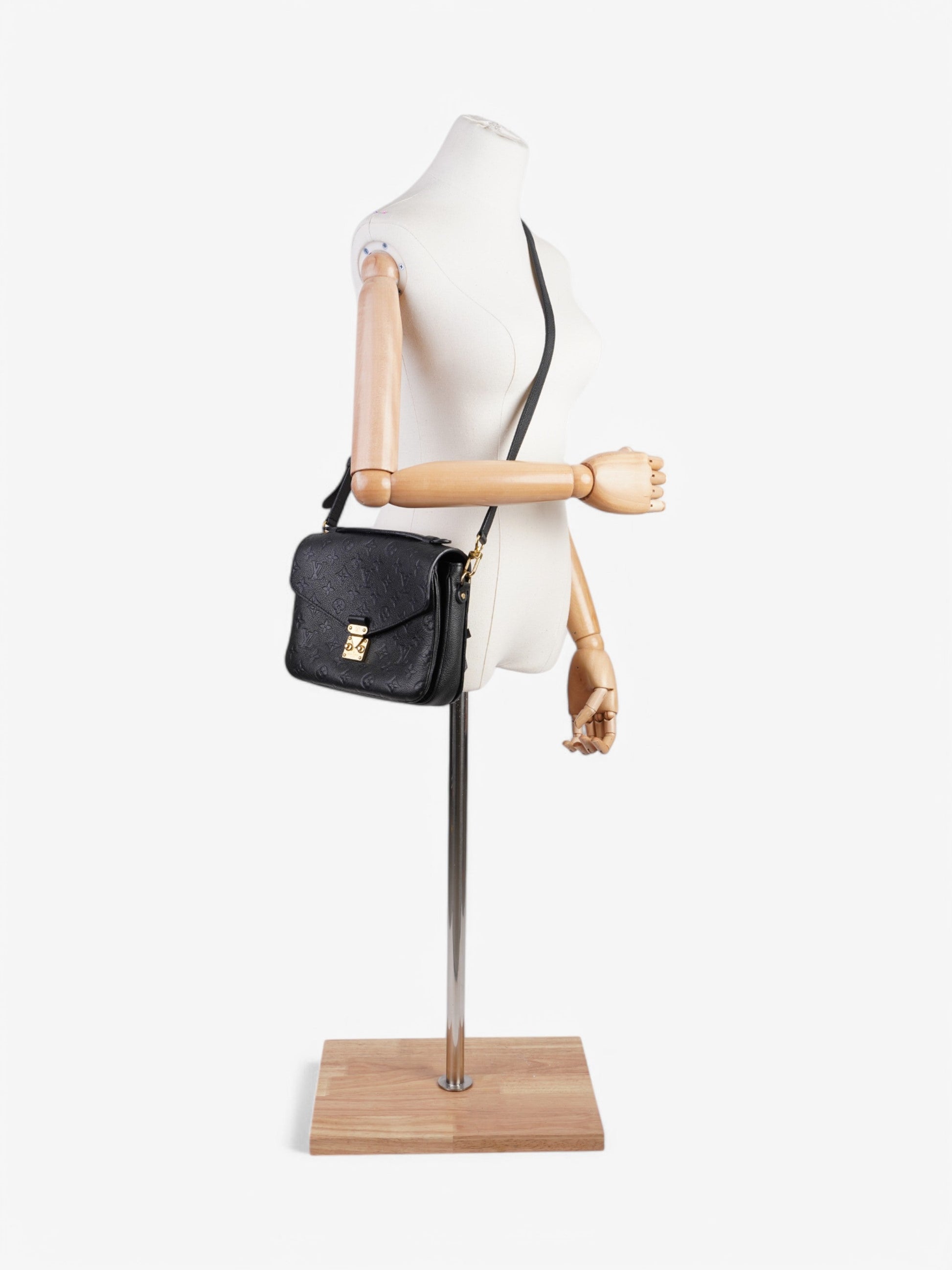 Louis Vuitton Pochette Metis Empreinte Leather Black Clutch Bag