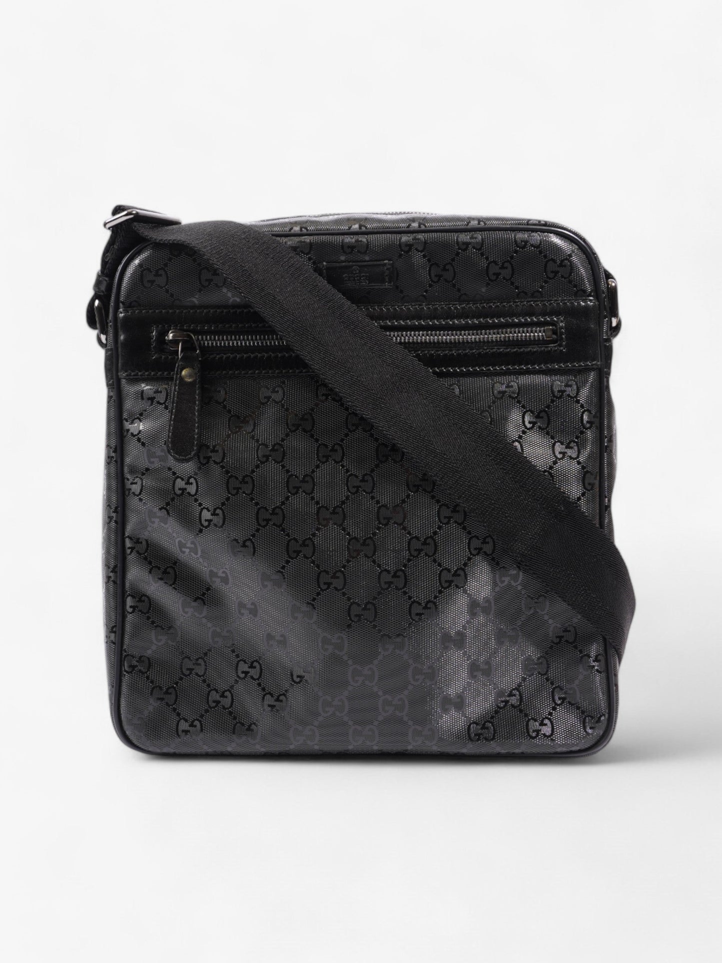 Gucci Imprime Messenger Coated Canvas Black Travel Bag