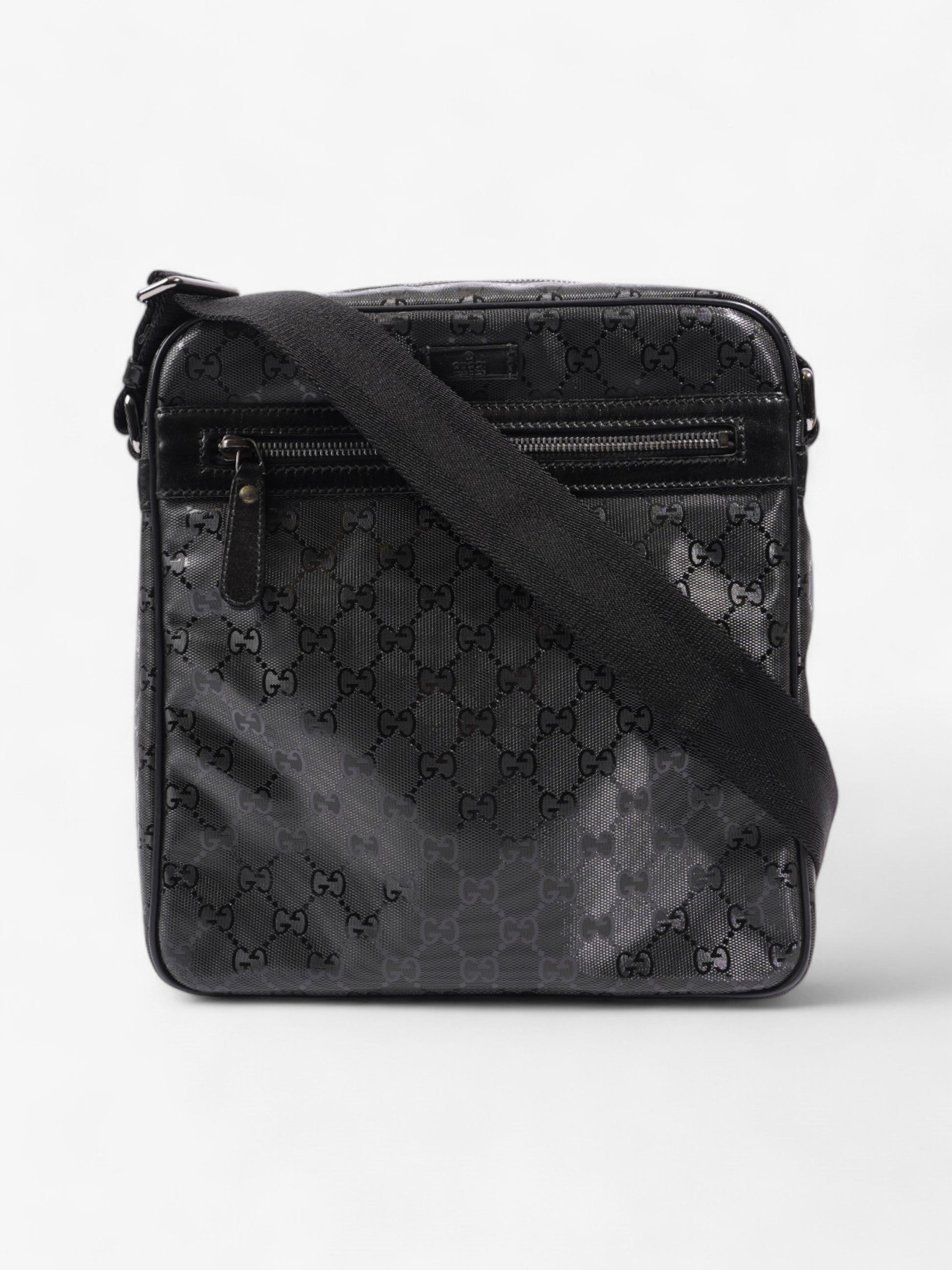Gucci Imprime Messenger Coated Canvas Black Travel Bag