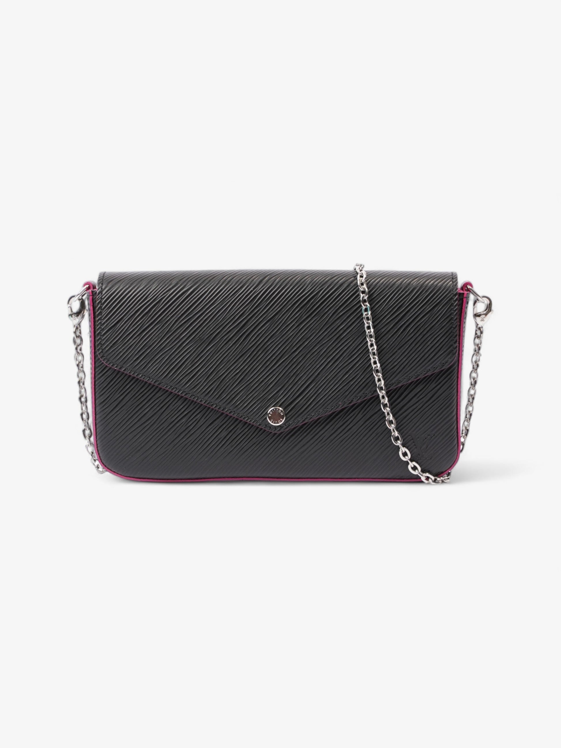 Louis Vuitton Pochette Felicie Epi Leather Black Clutch Bag Epi Leather