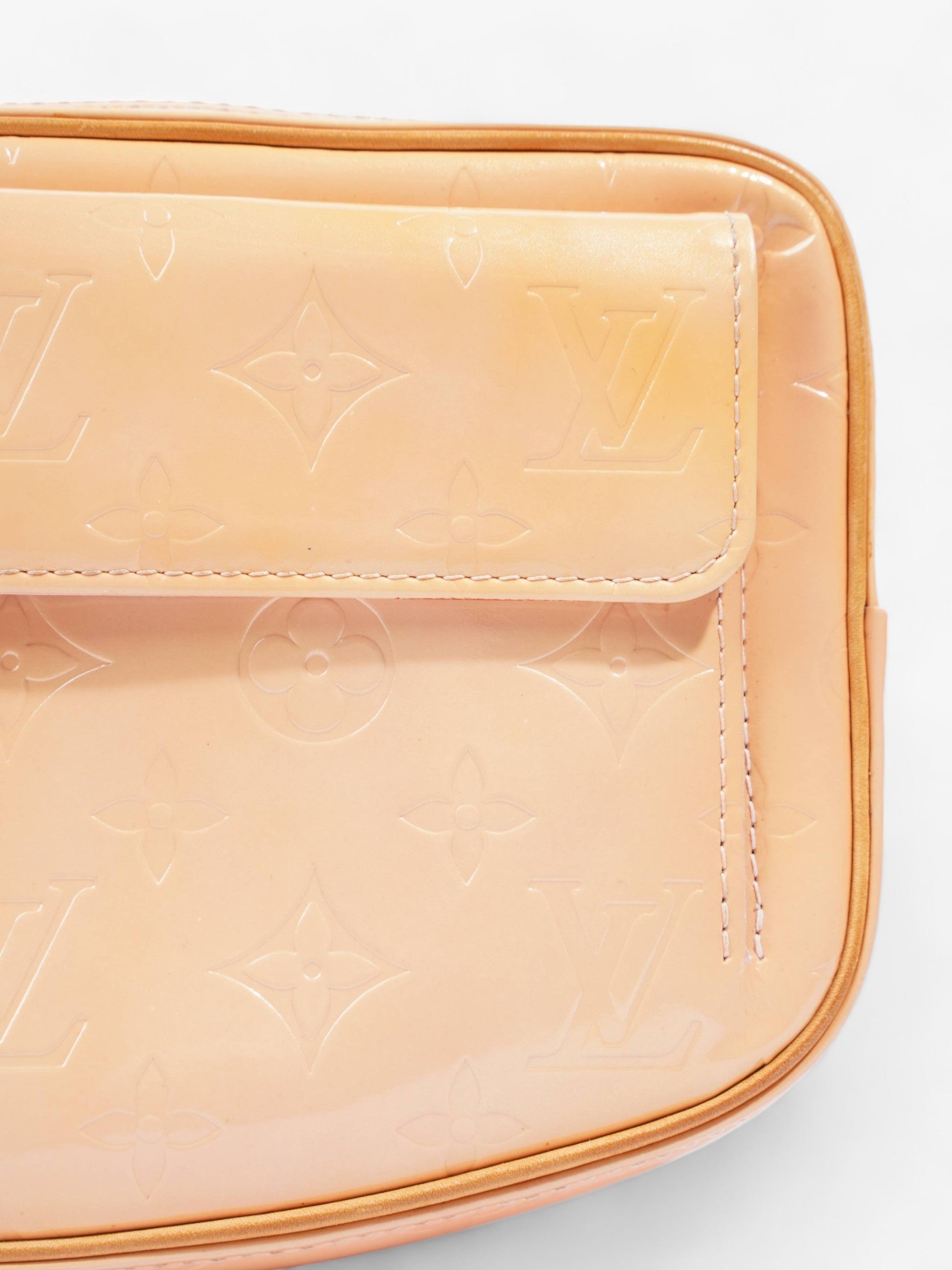 Louis Vuitton Fulton Peach Patent Leather Vernis Handbag
