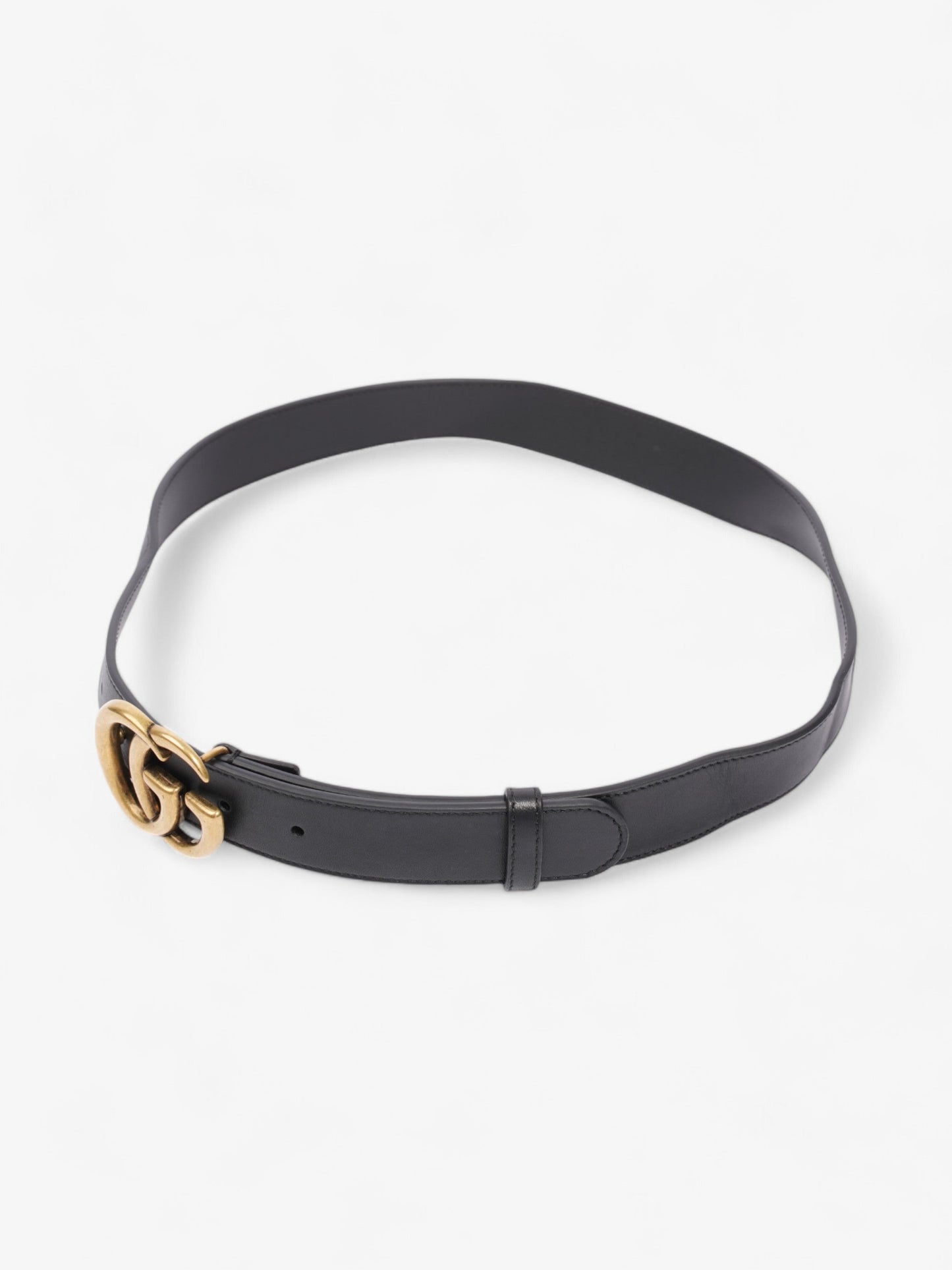 Gucci Marmont Belt Handbag Leather Black Accessory 85Cm 34