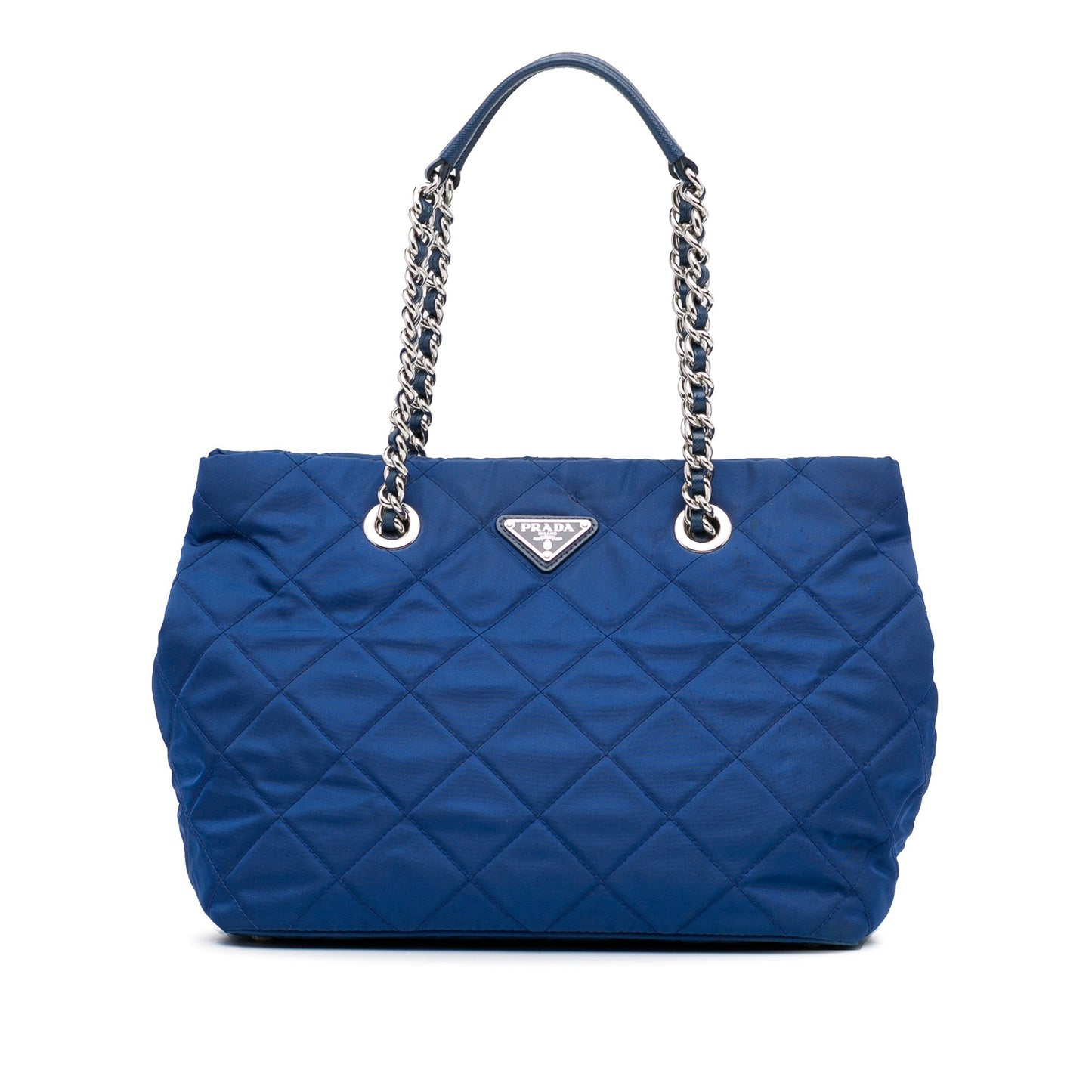 Prada Tessuto Impuntu Luxury Handbag Canvas Nylon Blue Travel Bag