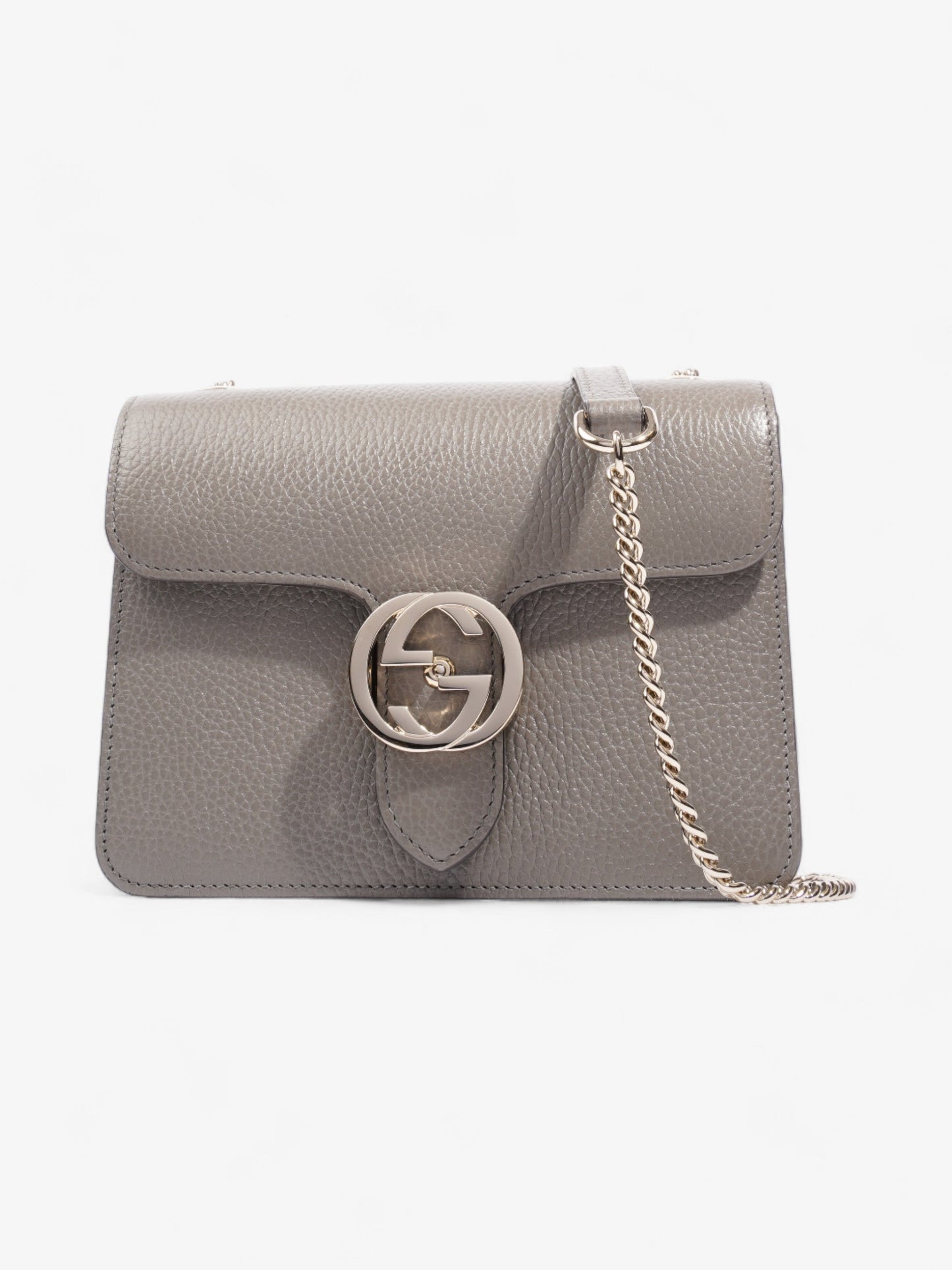 Gucci Interlocking Bag Grey Leather Small Shoulder Bag
