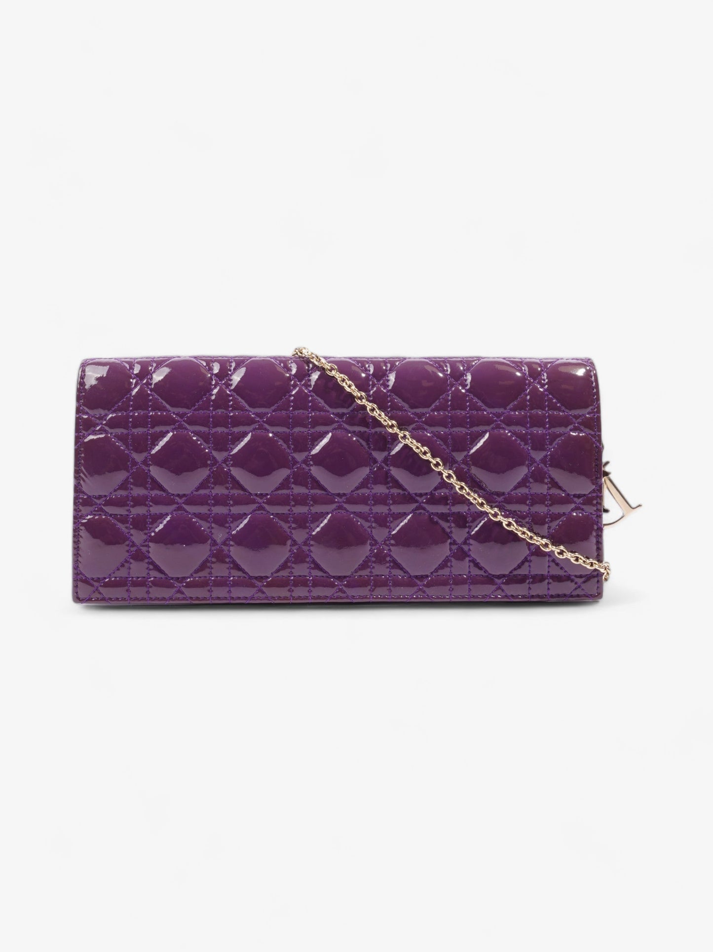 Dior Christian Long Shoulder Bag Leather Patent Purple