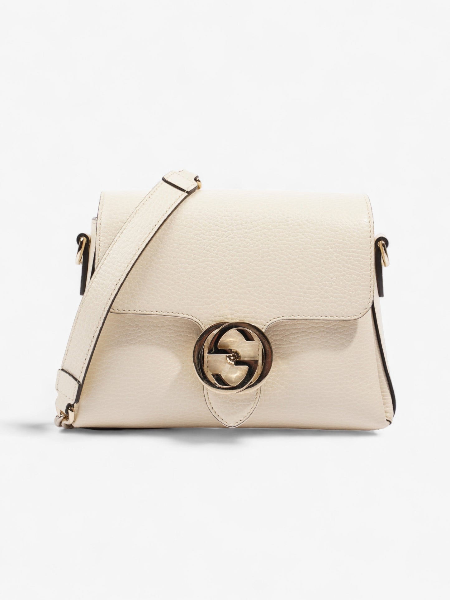 Gucci Interlocking Dollar Bag Leather White Crossbody Bag