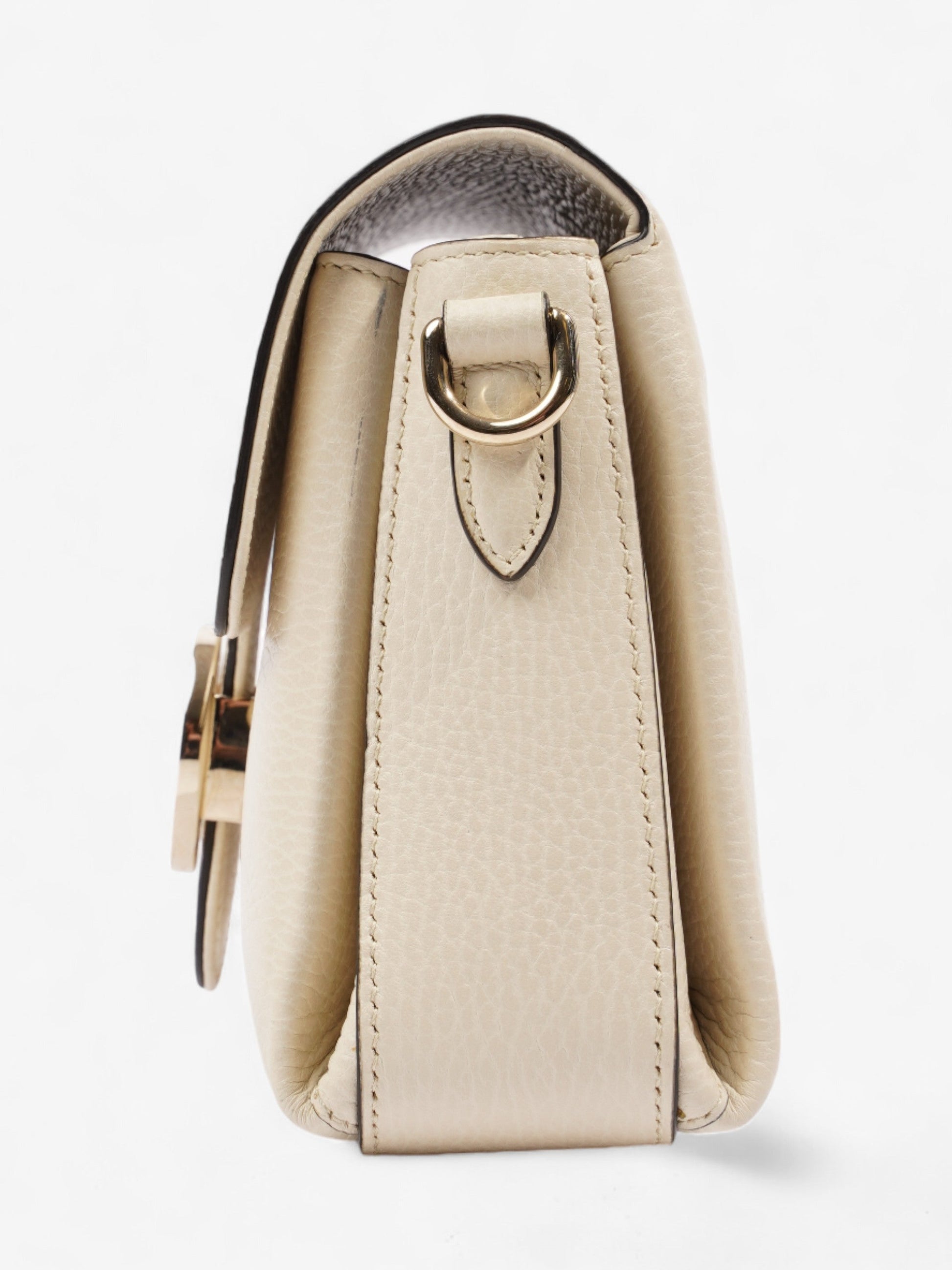 Gucci Interlocking Dollar Bag Leather White Crossbody Bag