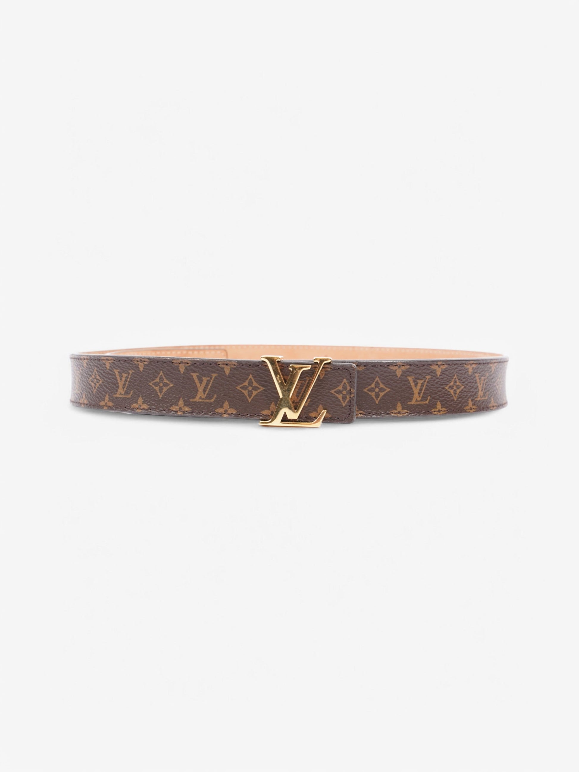 Louis Vuitton Initials 75cm 30" Monogram Leather Gold Belt