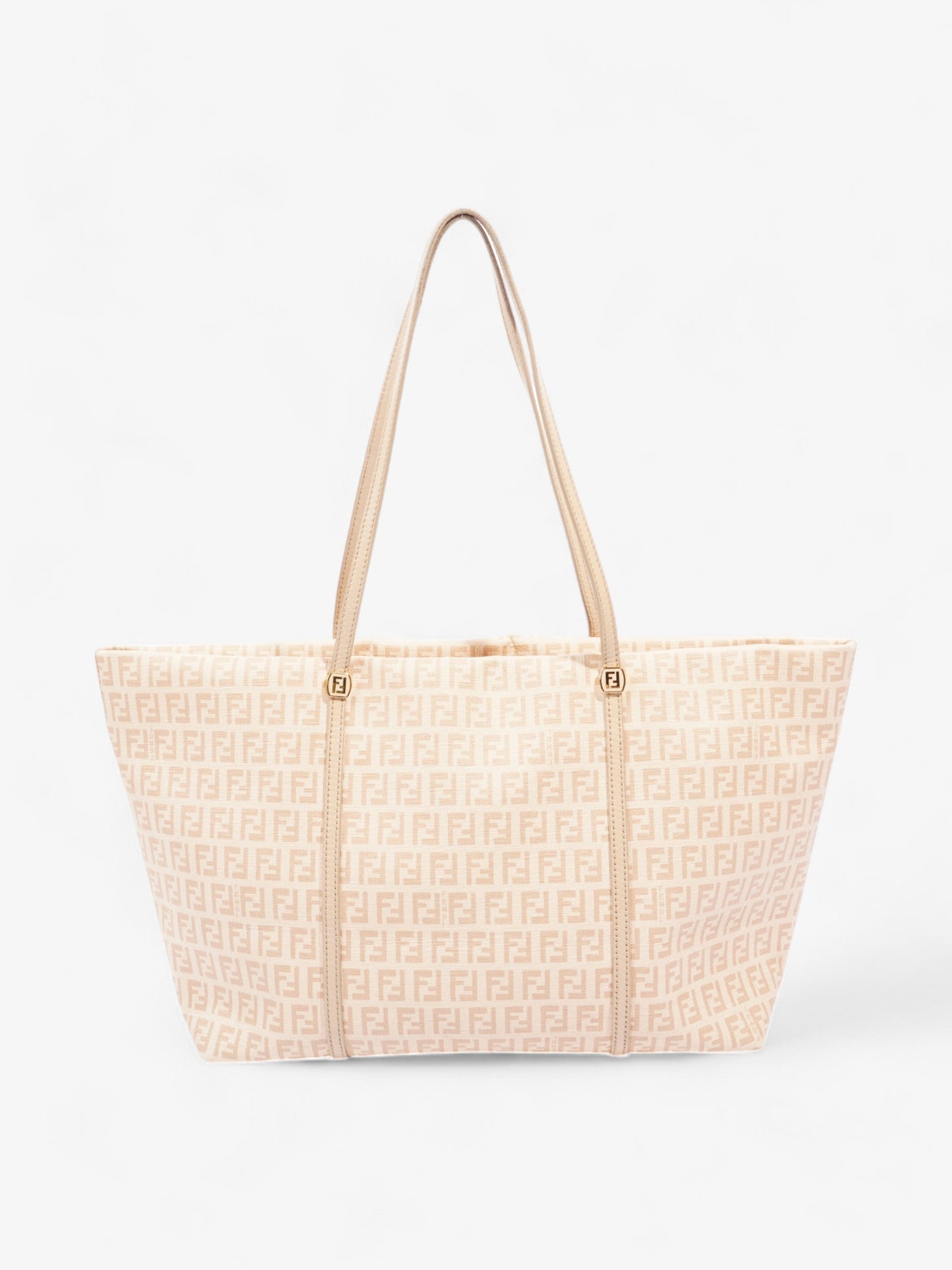 Fendi Zucchino Tote Peach Canvas Shoulder Bag