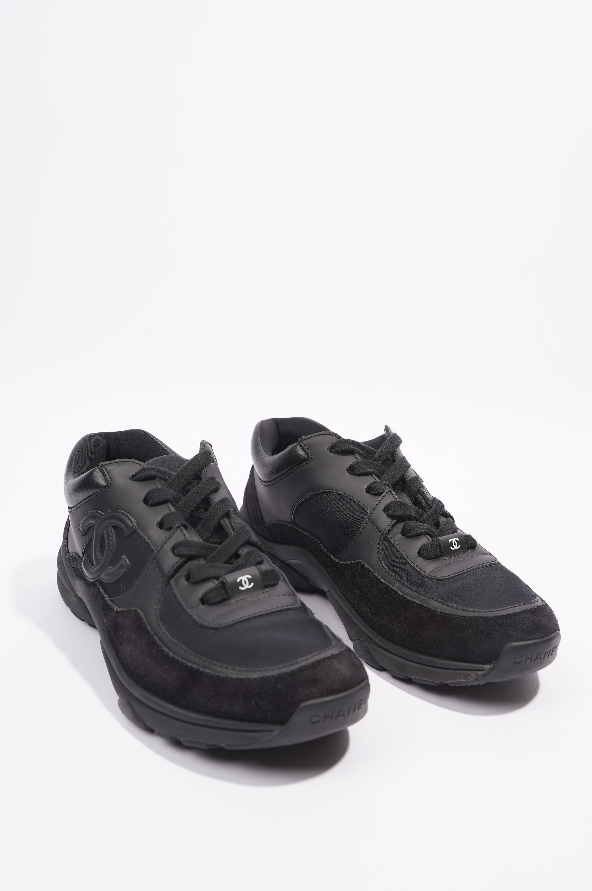 Chanel CC Logo Black Suede EU 37 UK 4