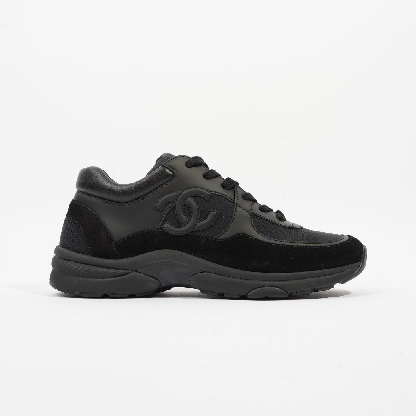 Chanel CC Logo Black Suede EU 37.5 UK 4.5