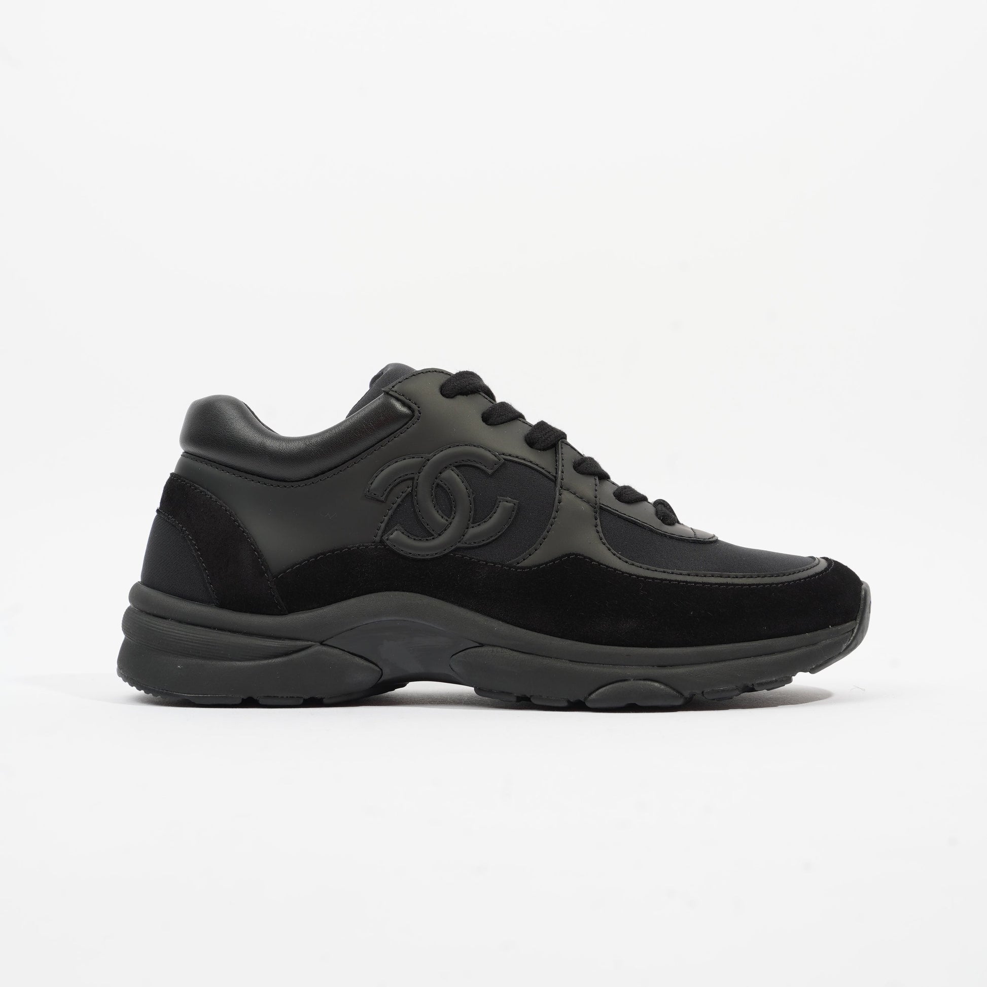 Chanel CC Logo Black Suede EU 37.5 UK 4.5