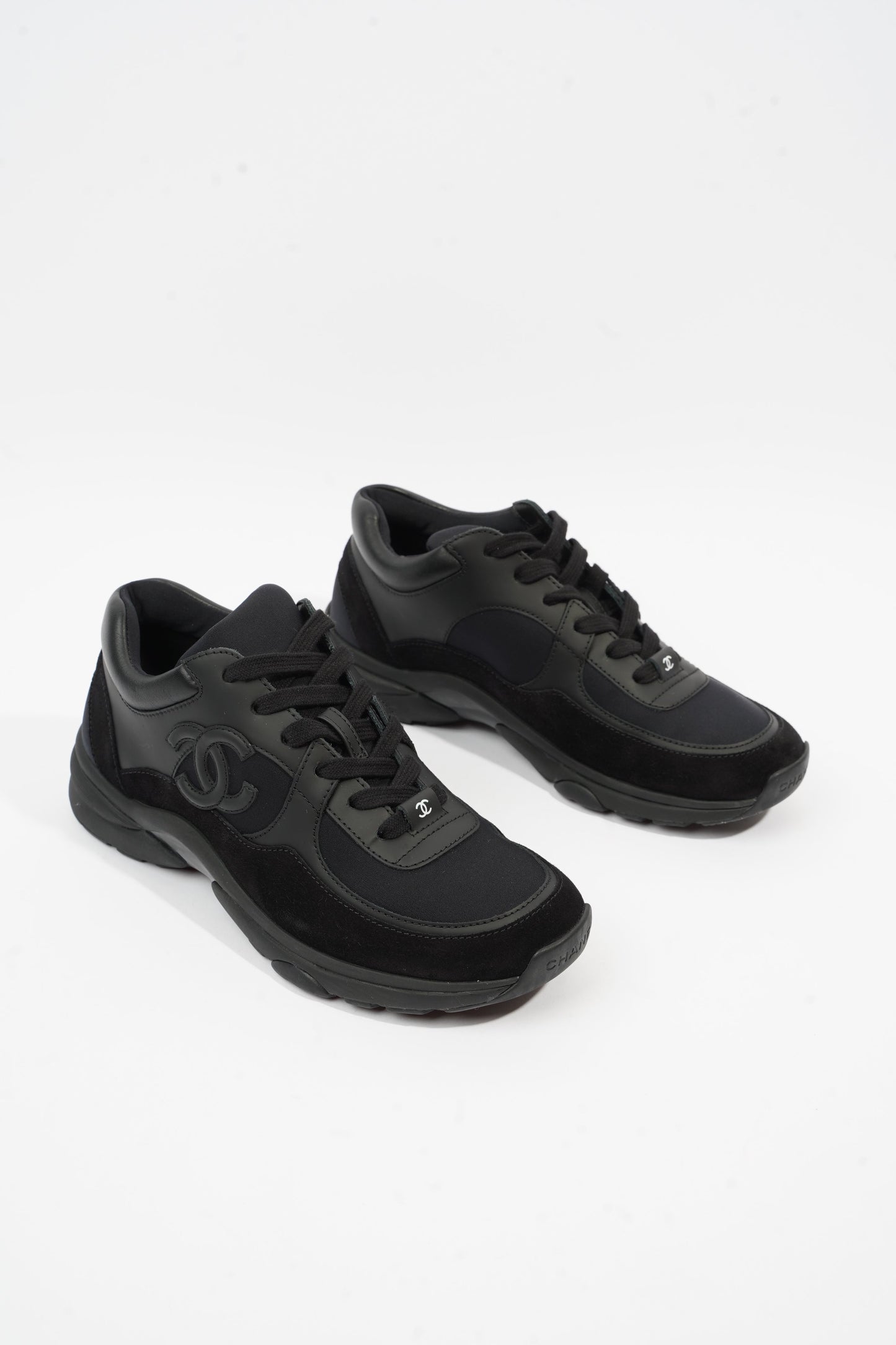 Chanel CC Logo Black Suede EU 37.5 UK 4.5