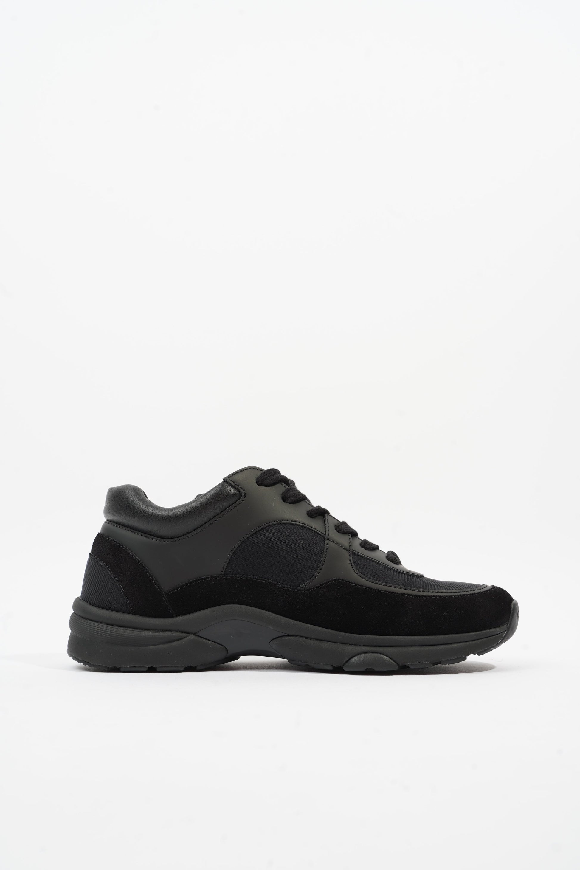 Chanel CC Logo Black Suede EU 37.5 UK 4.5