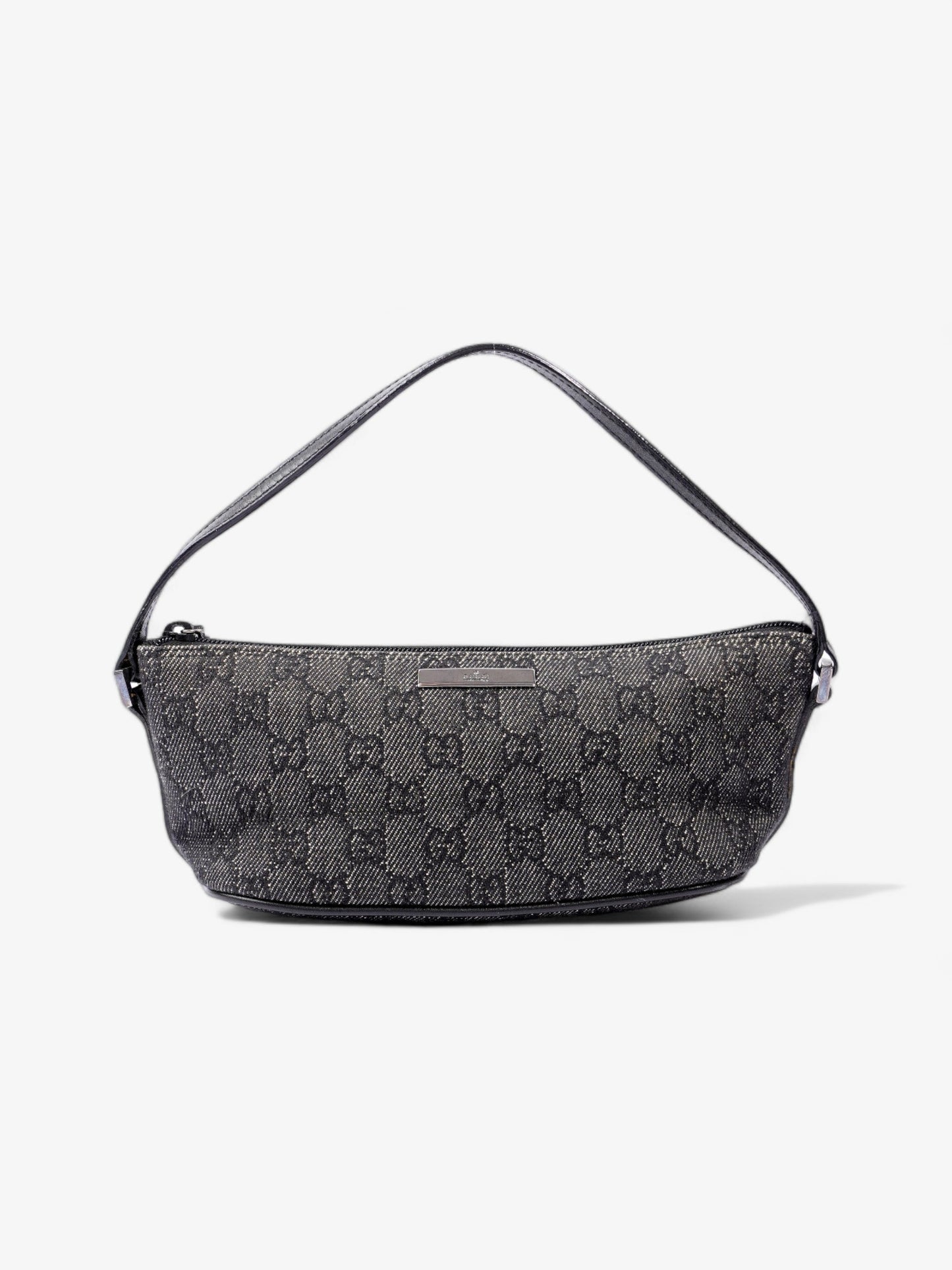 Gucci Pochette Boat Baguette Shoulder Bag Canvas Black