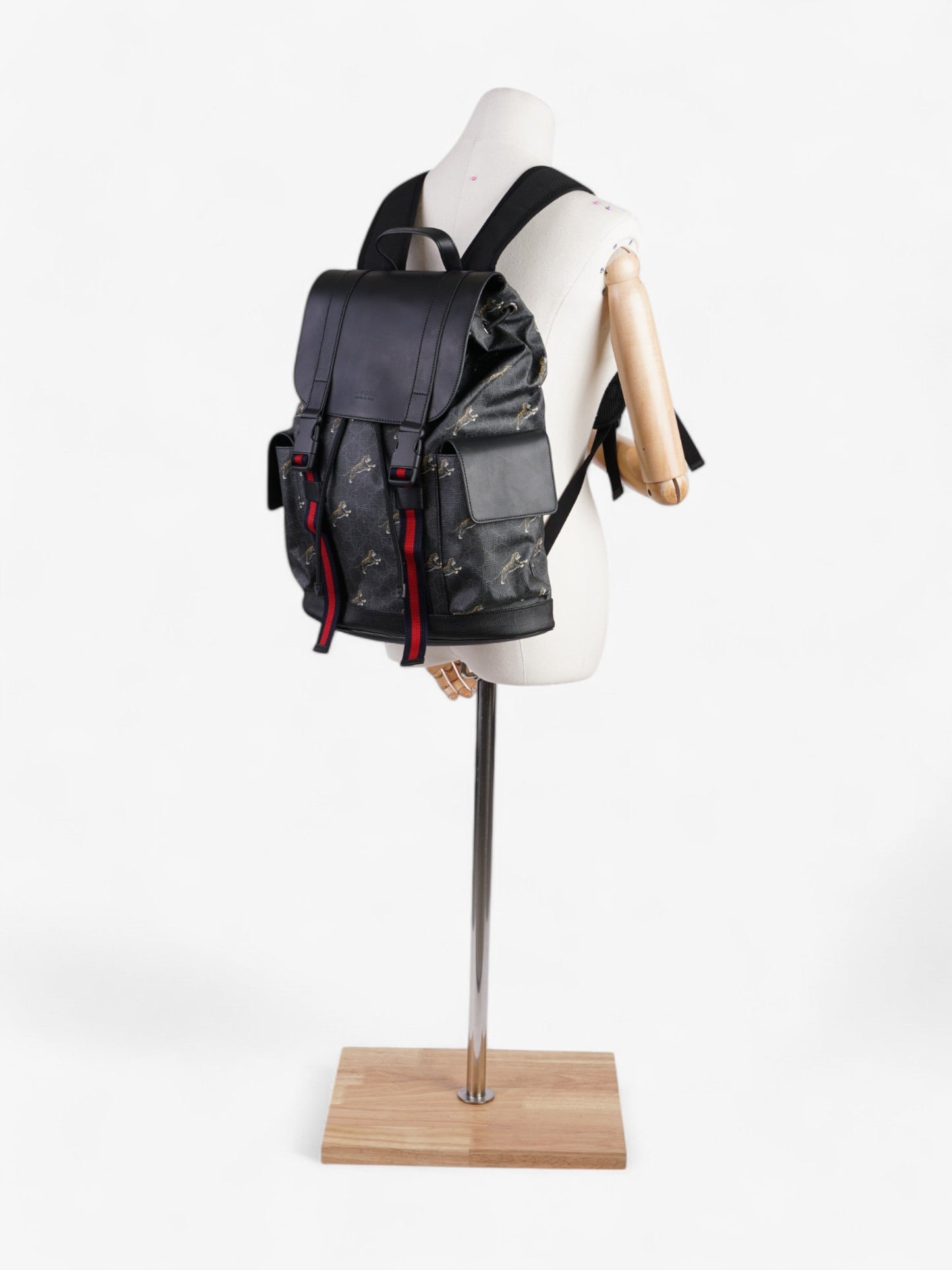 Gucci Tiger Backpack Supreme Canvas Black