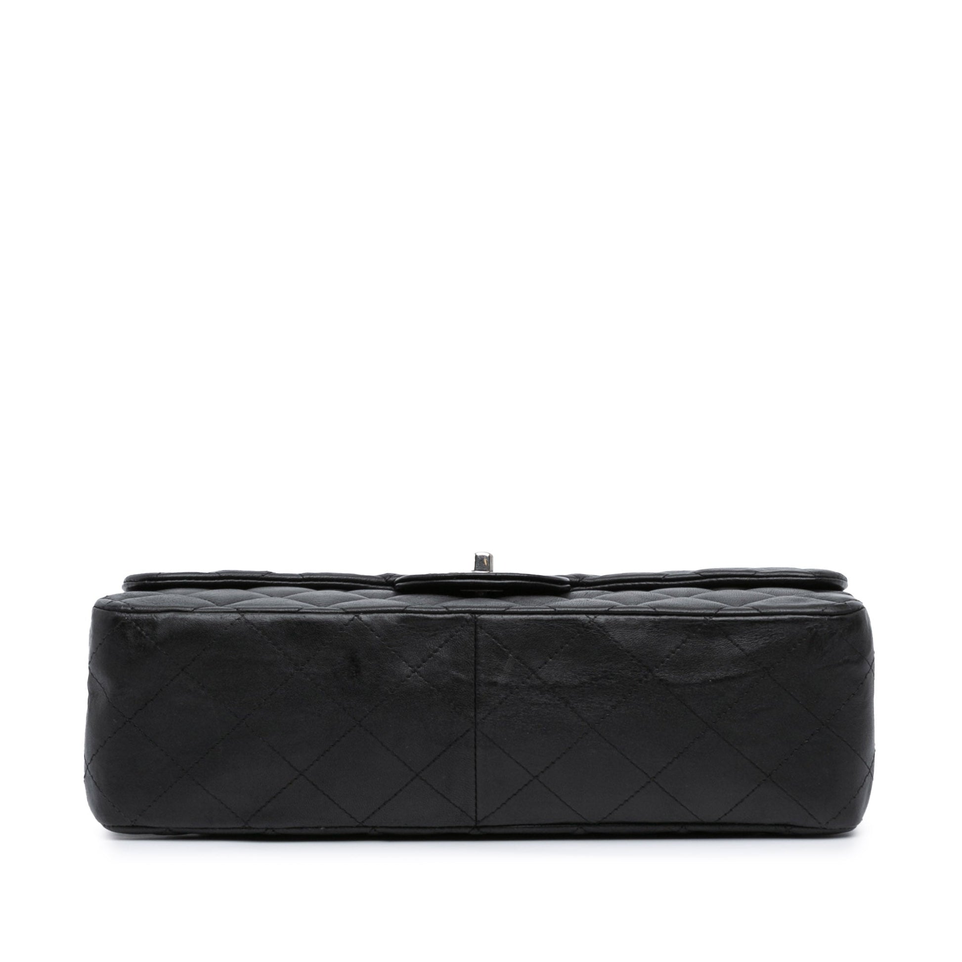 Black Chanel Jumbo Classic Lambskin Single Flap Shoulder Bag