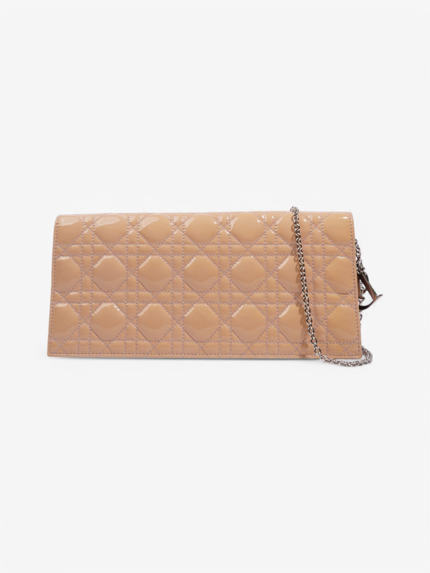 Dior Christian Lady Clutch Nude Leather Patent Pink Clutch Bag