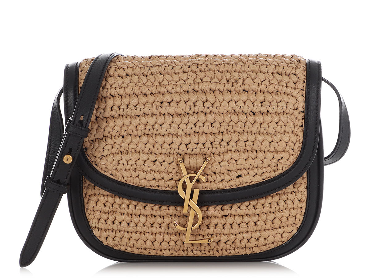 YSL Saint Laurent And Straw Kaia Bag Leather Black Shoulder Bag