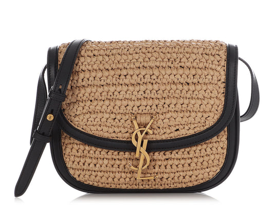 YSL Saint Laurent And Straw Kaia Bag Leather Black Shoulder Bag