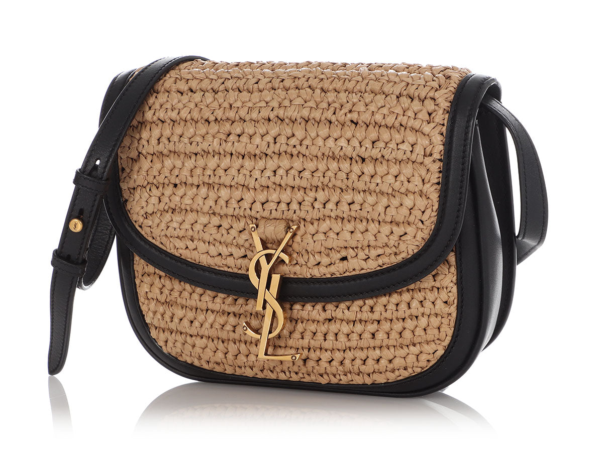 YSL Saint Laurent And Straw Kaia Bag Leather Black Shoulder Bag
