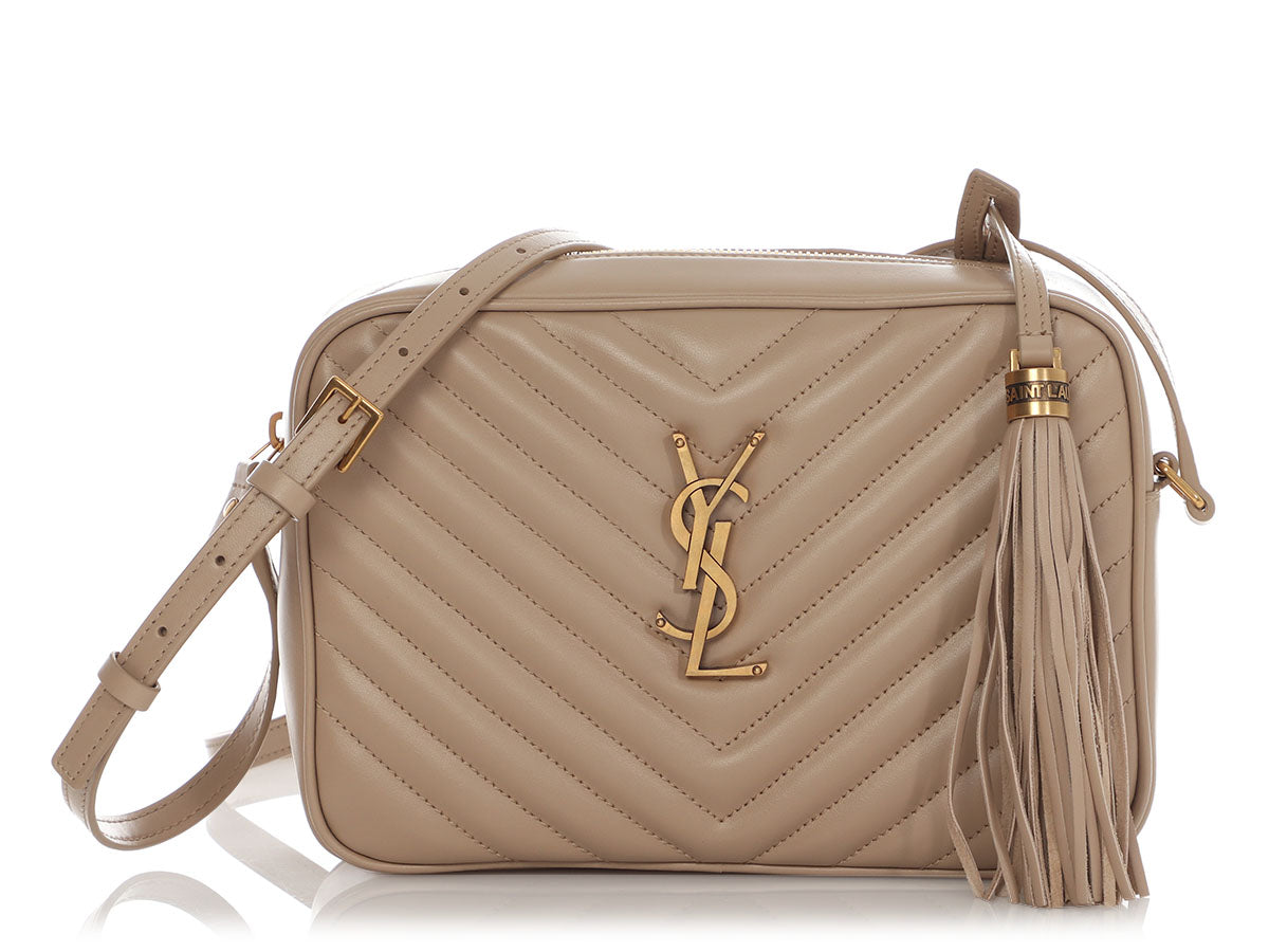 YSL Saint Laurent Lou Camera Bag Beige Medium Crossbody Bag