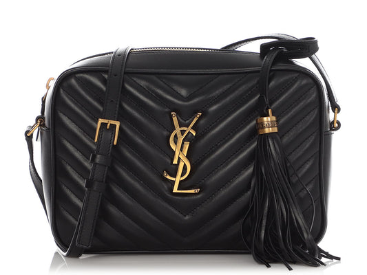 YSL Saint Laurent Hermes Lou Camera Bag Black Medium Crossbody Bag
