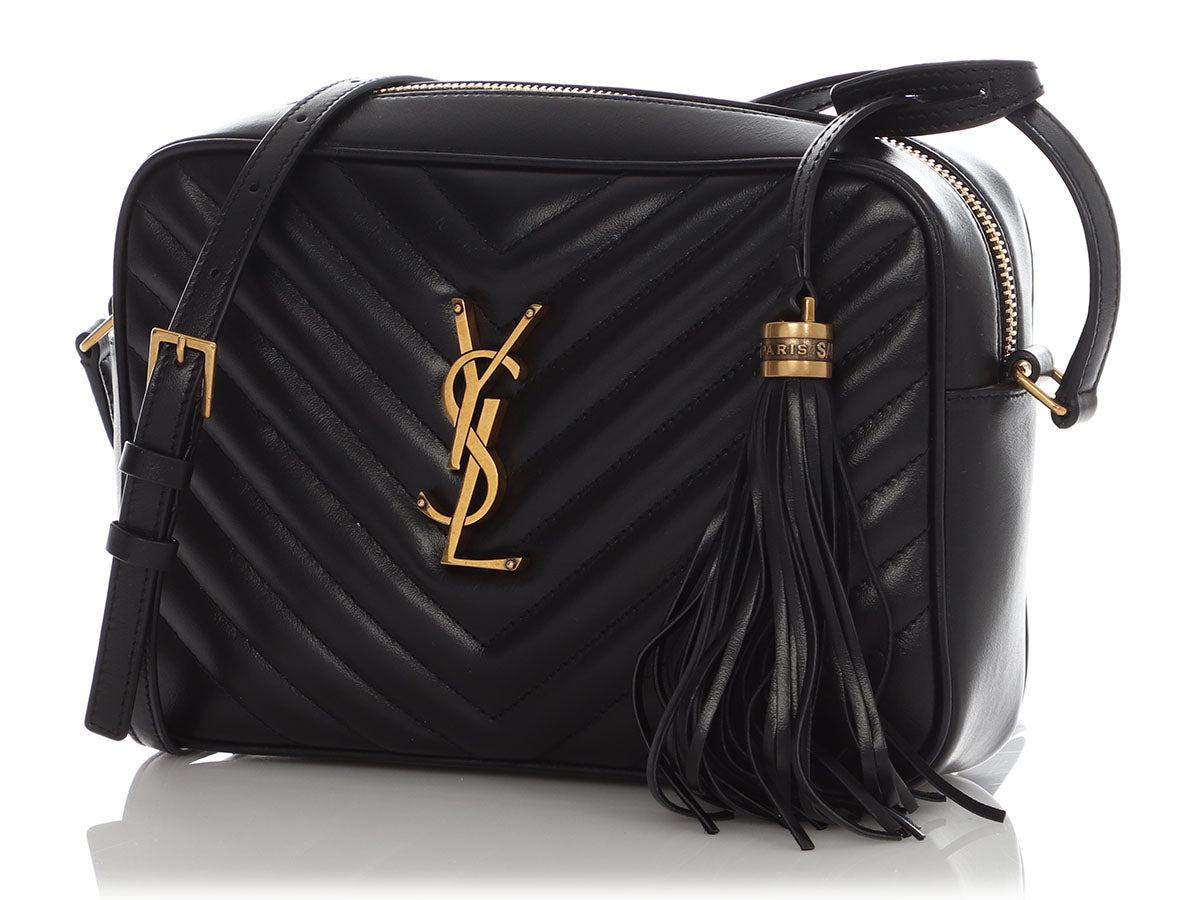 YSL Saint Laurent Hermes Lou Camera Bag Black Medium Crossbody Bag