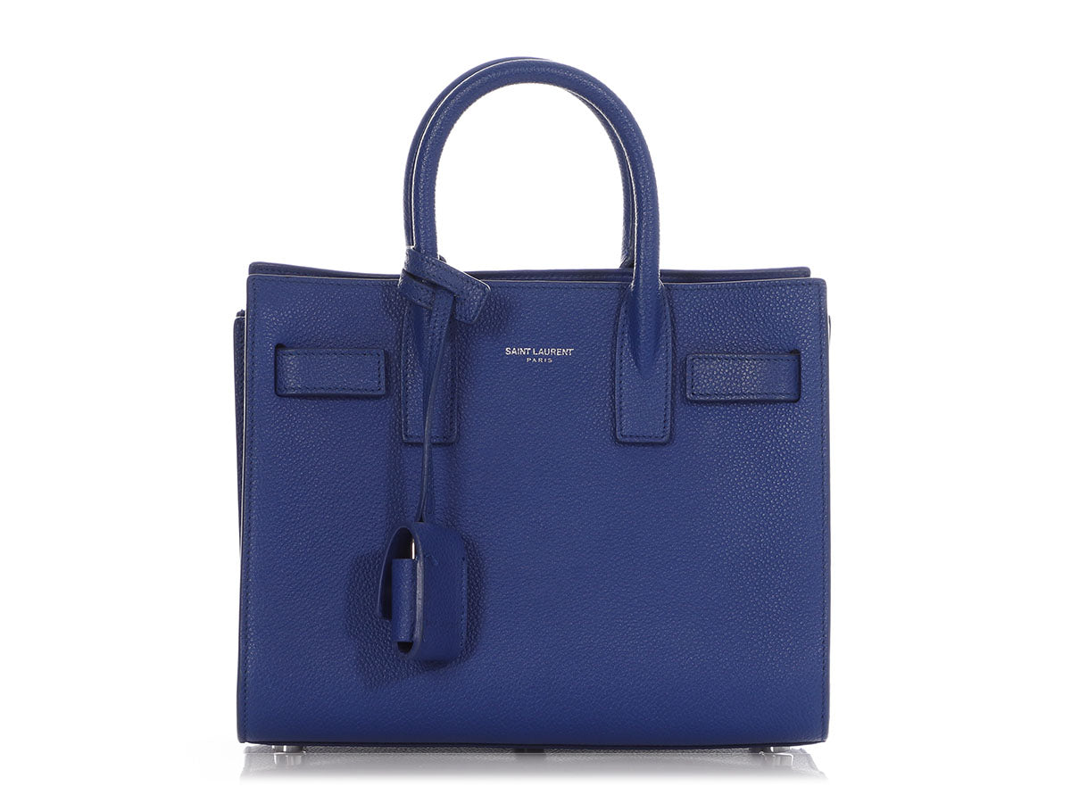 YSL Saint Laurent Nano Sac De Jour Tote Bag Blue