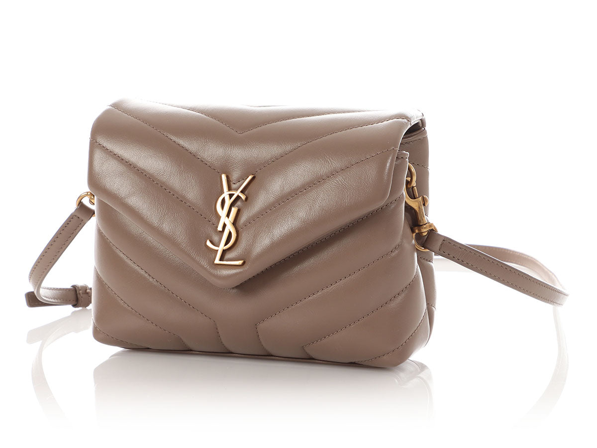 YSL Saint Laurent Taupe Loulou Crossbody Bag Toy