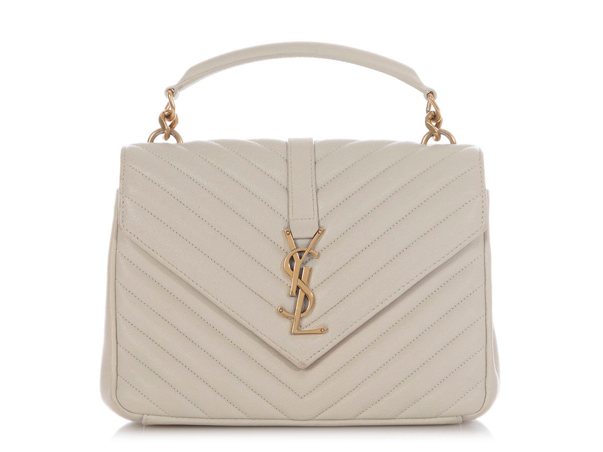 YSL Saint Laurent Crema Grain De Poudre Envelope Bag Medium Crossbody Bag