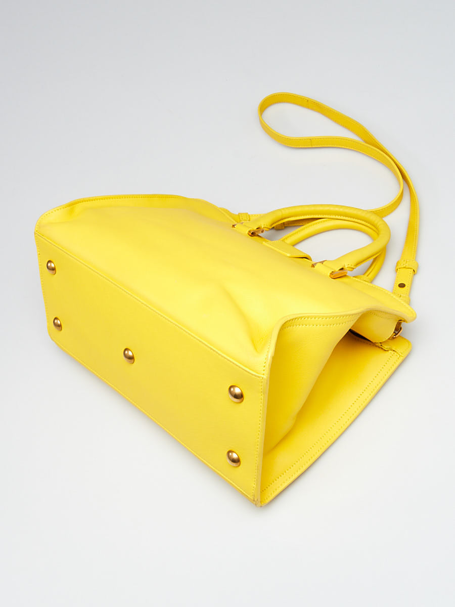 YSL Saint Laurent Yves Cabas Bag Leather Yellow Travel Bag