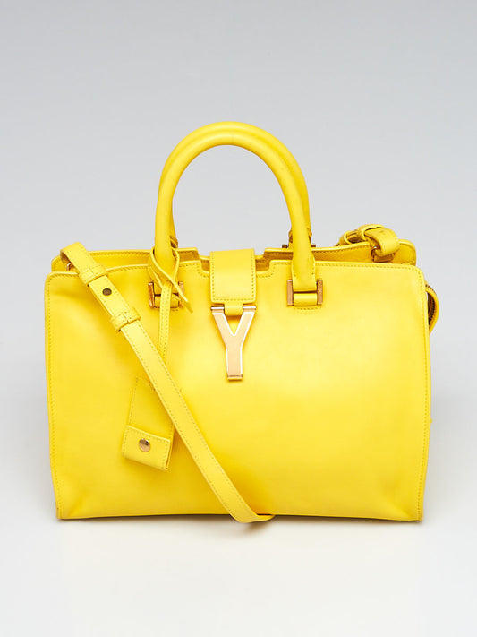 YSL Saint Laurent Yves Cabas Bag Leather Yellow Travel Bag