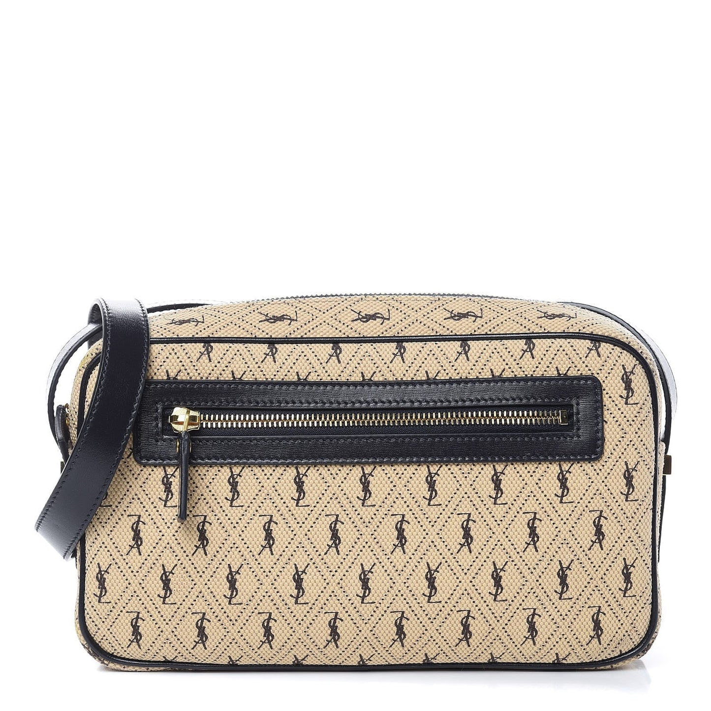 YSL Saint Laurent All Over Camera Bag Canvas Monogram Crossbody Bag