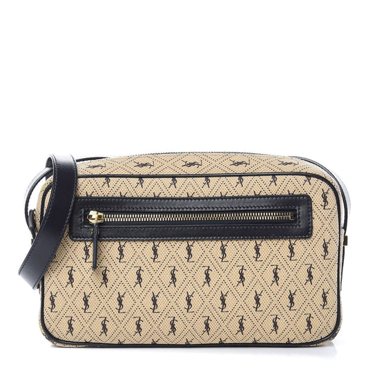 YSL Saint Laurent All Over Camera Bag Canvas Monogram Crossbody Bag